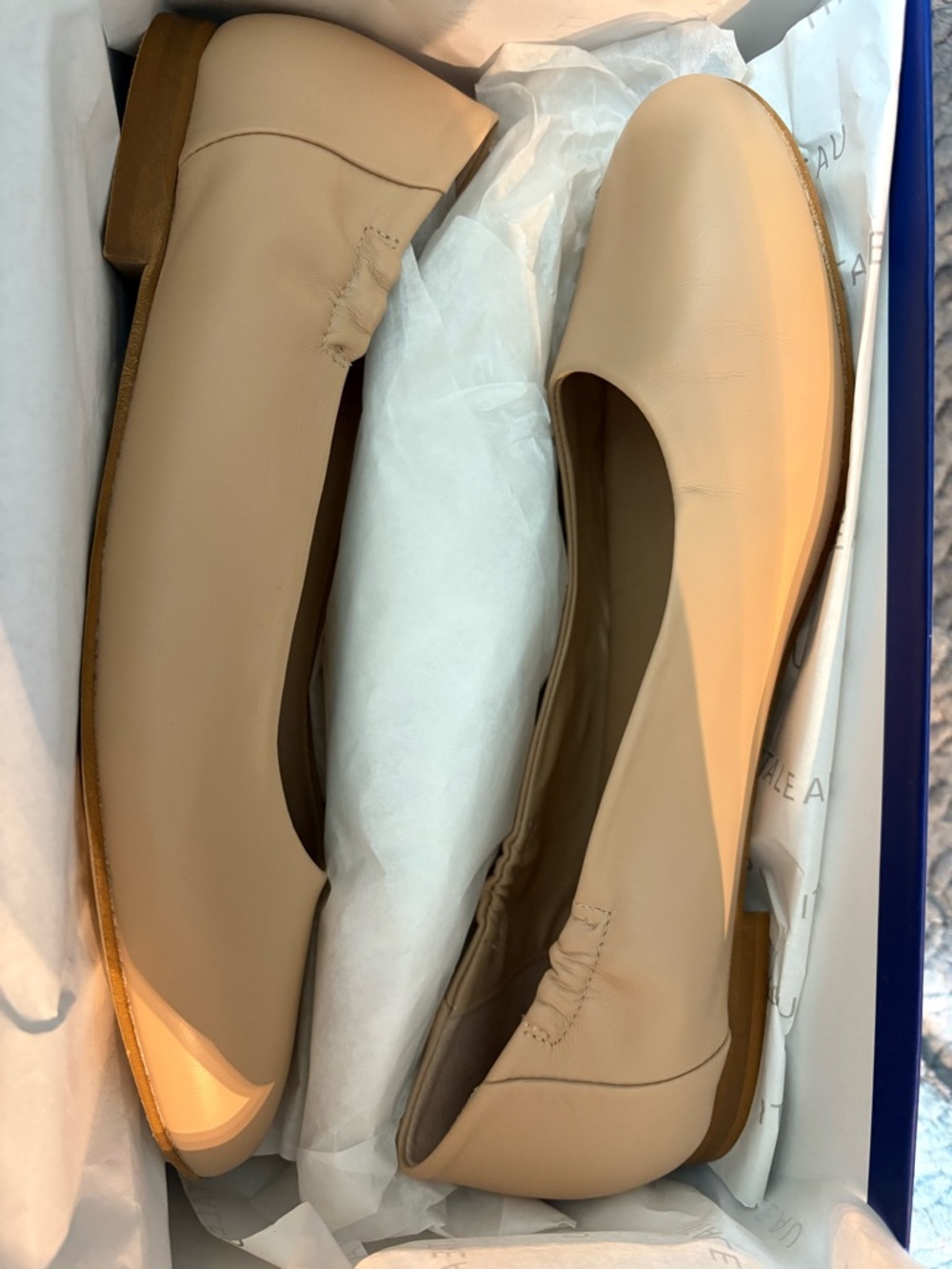 Classic Women's Beige Leather Flats